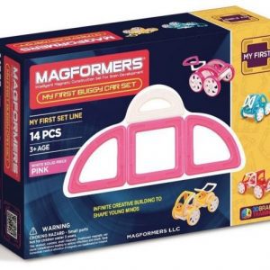 MAGFORMERS – Joc de construcție magnetică – My First – Mașina Roz (14 piese)