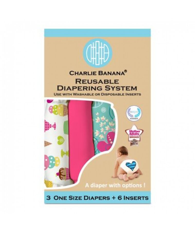 Set 3 Scutece Textile Charlie Banana Crush ORGANIC , scutece textile, set scutece canepa, scutece charlie banana, pampersi naturali, set scutece charlie banana