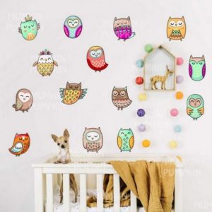 STICKER pentru copii cu Bufnițe Colorate