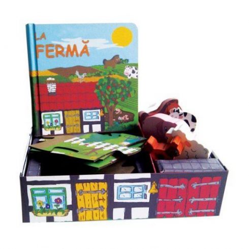 La fermă - set cu puzzle - figurine - carte, reducere