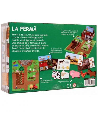 La fermă - set cu puzzle-figurine-carte - imagine 3