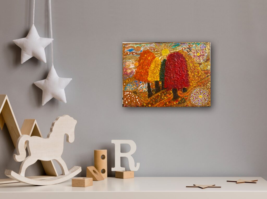 tablou camera copii, tablou toamna, tablou decoratic copii