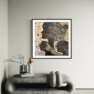 Tablou pictat manual, Soapte in vant, 90 x 90 cm, mixed-media